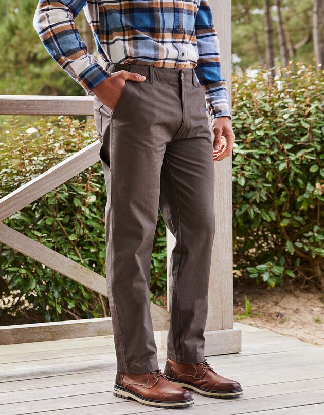 Pantalon charpentier en tissu bachette (marron)