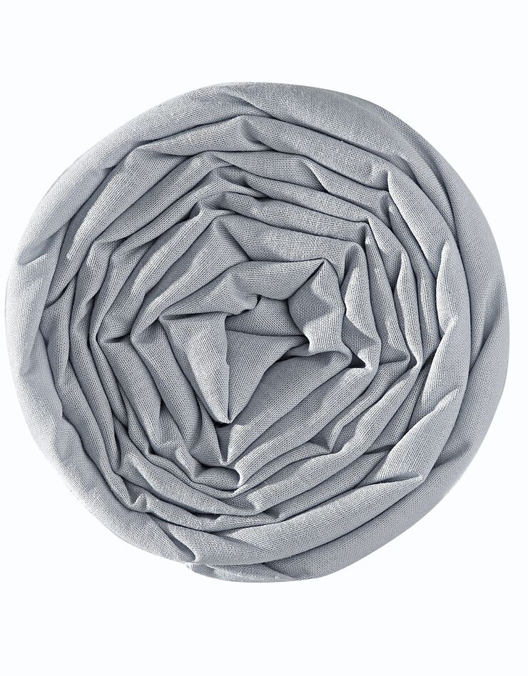 Drap-housse irrétrécissable uni coton (gris perle)
