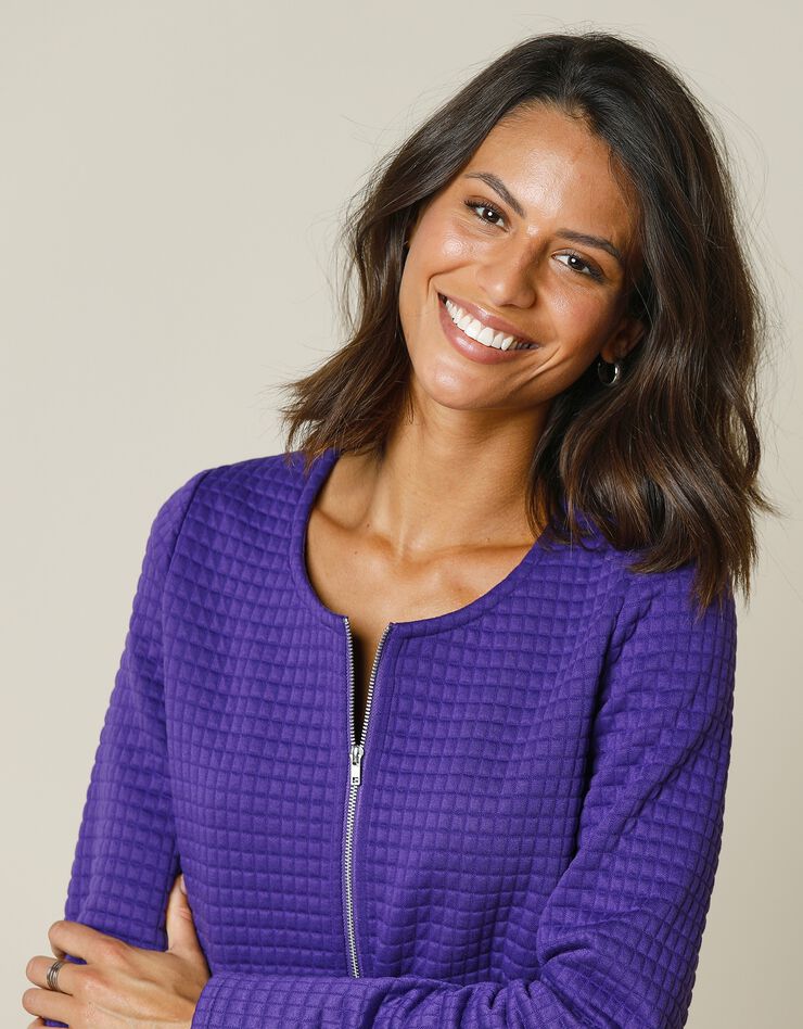 Veste matelassée zippée (violet) Veste matelassée zippée (violet)