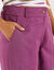 Pantalon coupe mom coton-lin uni (violet gris&eacute;)