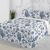 Couvre-lit matelassé imprimé Mona (blanc / bleu)