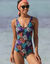 Maillot de bain 1 pièce imprimé Malaya (noir / multicolore)