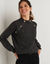 Pull boutonn&eacute; maille anglaise et fil brillant (anthracite chin&eacute;)