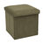 Coffre-pouf pliable, rev&ecirc;tement tissu c&ocirc;tel&eacute; (vert)