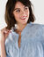 Chemisier broderie anglaise, smocks et col volanté (bleu ciel)