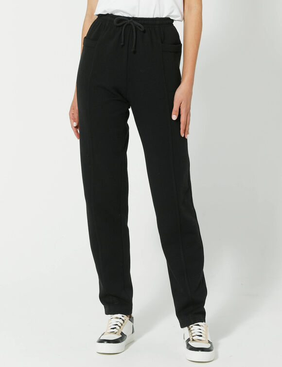 Pantalon jogging, molleton gratté (noir)