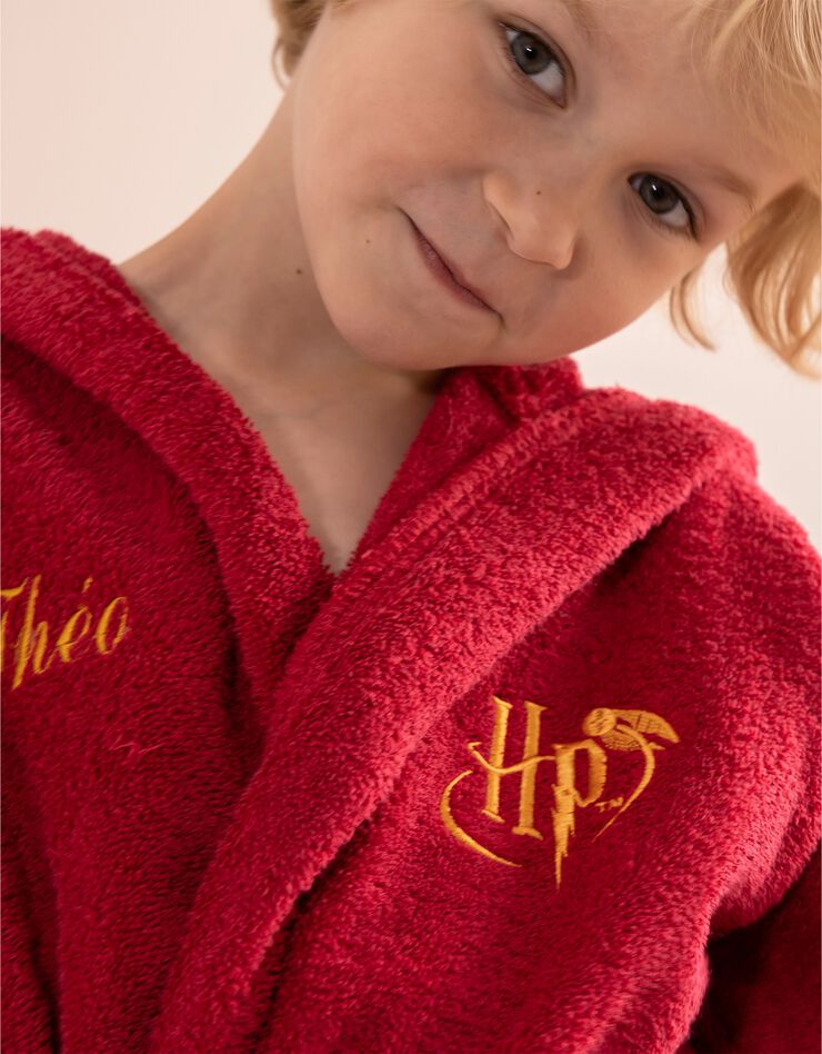 Peignoir enfant à capuche Harry Potter® personnalisable éponge coton - 380g/m2 (bordeaux)