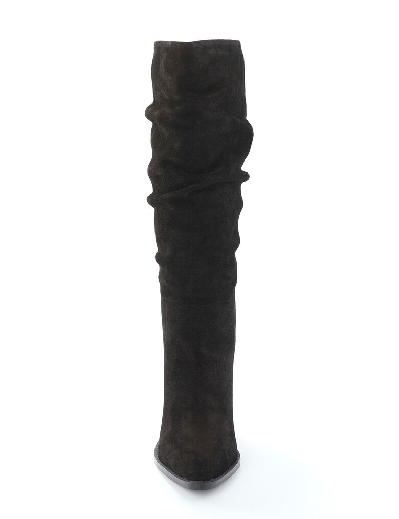 bottes cuir plissées