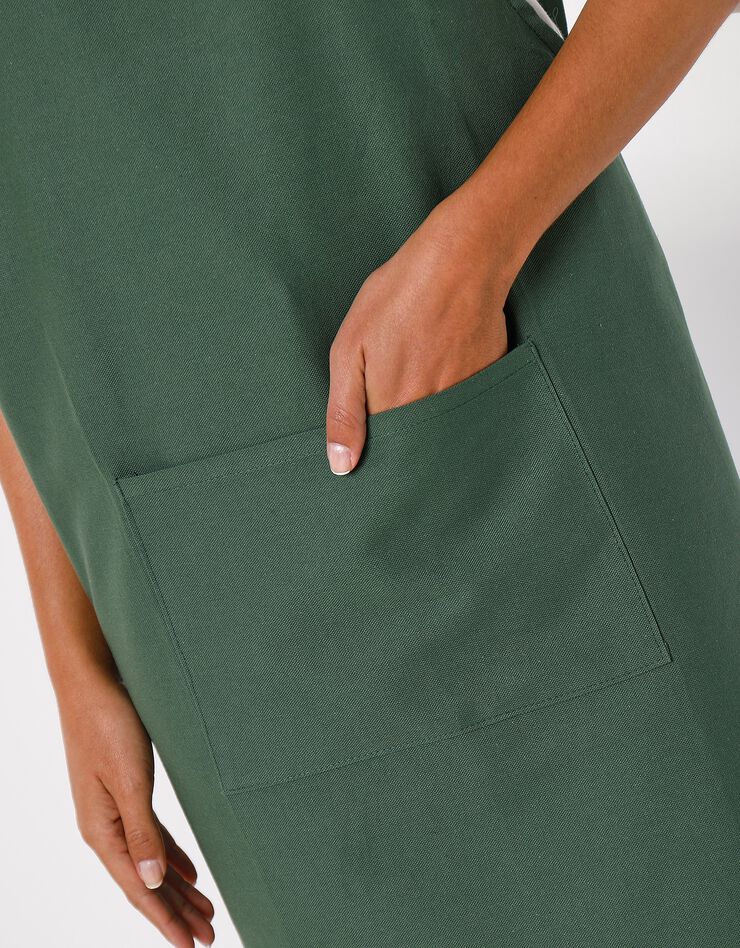 Tablier de cuisine japonais coton uni personnalisable (vert)