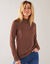 T-shirt col montant manches longues (chocolat)
