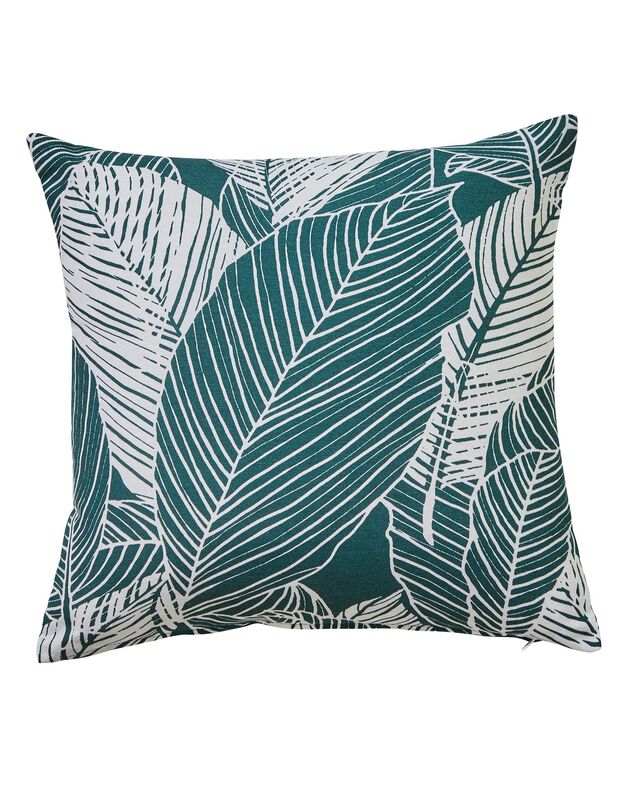 Housse de coussin carrée imprimé feuillage - lot de 2 (vert)