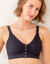 Soutien-gorge dentelle microfibre ouvert devant par pressions pour poitrines menues - sans armatures (noir)