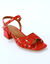 Sandales cuir à talon (rouge)