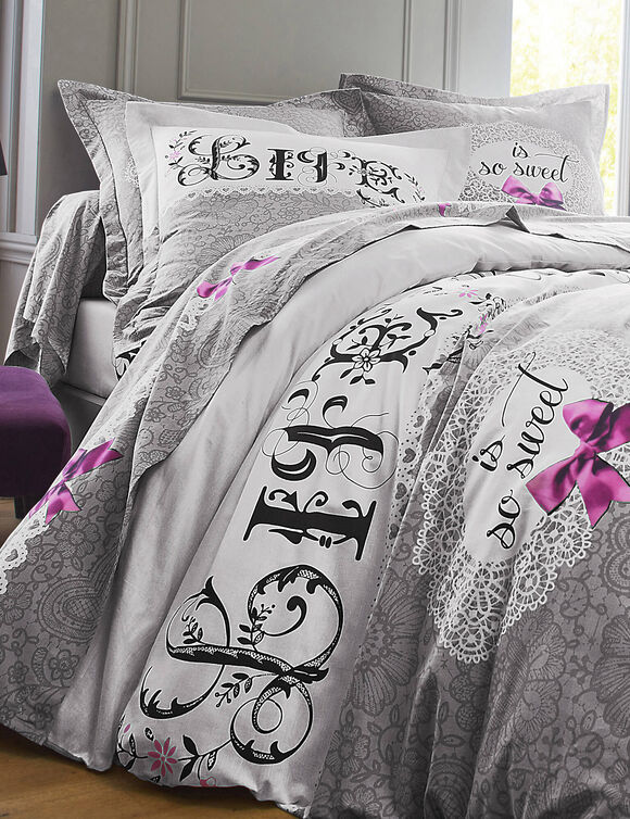 Linge de lit Clothilde - coton (gris)