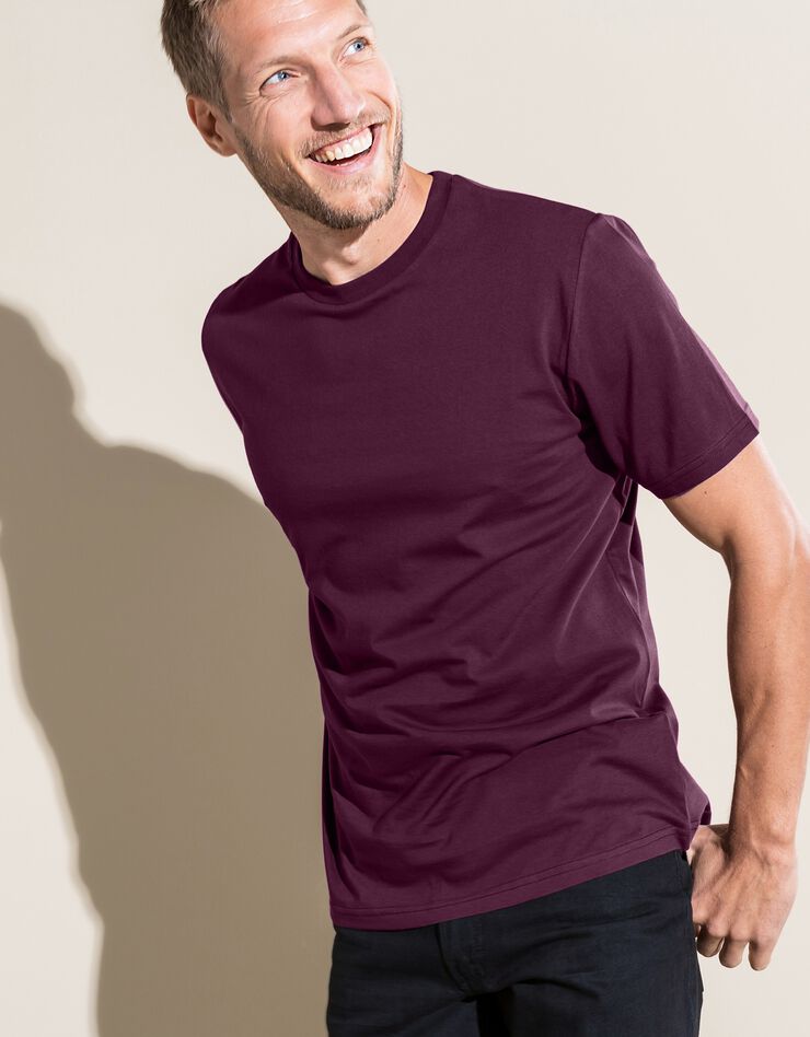 Tee-shirt col rond manches courtes - lot de 3 (miel / prune / brique) Tee-shirt col rond manches courtes - lot de 3 (miel / prune / brique)