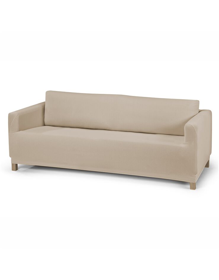 Housse fauteuil et canapé unie bi-extensible (taupe)