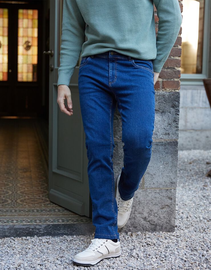 Jean coupe 5 poches extensible coton - entrej. 82 cm (stone) Jean coupe 5 poches extensible coton - entrej. 82 cm (stone)