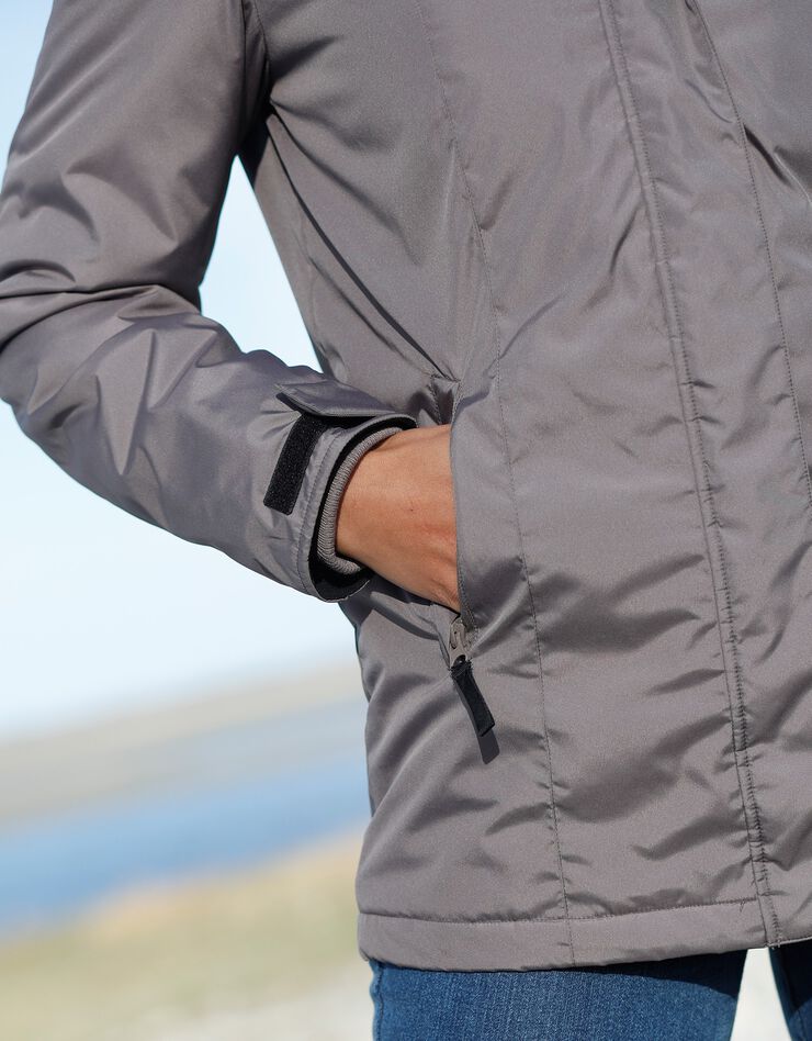 Parka imperméable doublée polaire unie (taupe) Parka imperméable doublée polaire unie (taupe)
