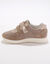 Baskets scratchées spécial pieds sensibles en tissu extensible (beige)