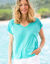 T-shirt uni macramé (céladon)