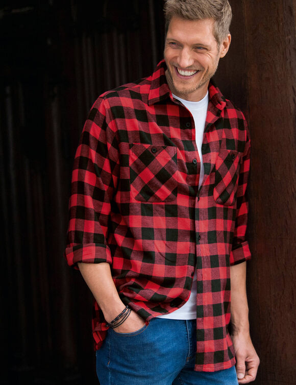 Chemise carreaux flanelle - lot de 3 (rouge + jaune + bleu canard)