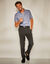 Chemise unie manches courtes (bleu grisé)
