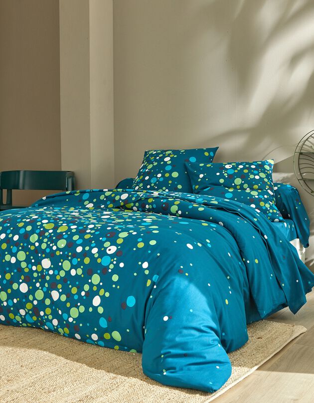 Linge de lit Pétillant coton  (bleu paon)