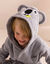 Peignoir de bain enfant personnalisable koala à capuche (gris)