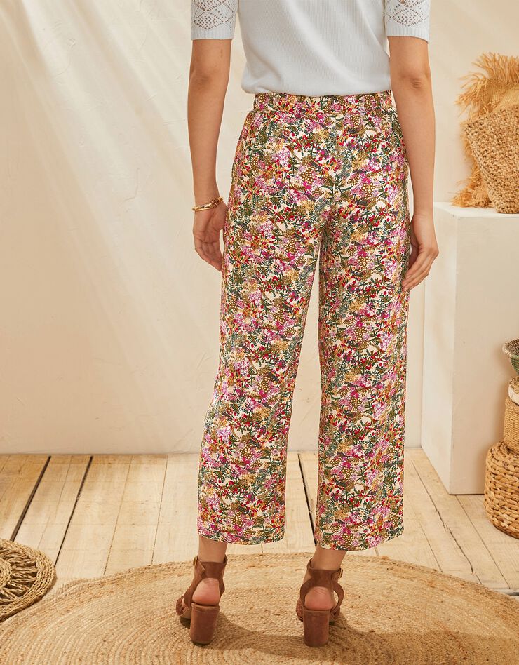Pantalon raccourci fluide imprimé (havane) Pantalon raccourci fluide imprimé (havane)