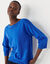 Pull col bateau manches 3/4, toucher doux (bleu)