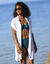 Robe de plage unie, crépon (blanc)