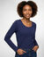 T-shirt manches longues, jersey en coton (marine)