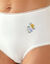 Culotte coton forme maxi unie brod&eacute;e - lot de 3 (prune)