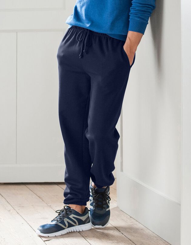 Pantalon jogging molleton bas élastiqué (marine)