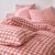 Linge de lit Lou imprimé carreaux - en coton (bois de rose)