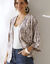 Veste kimono fluide, imprimé tie dye (écru / violet)