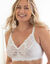 Soutien-gorge grand maintien dentelle coton stretch motif floral - sans armatures (blanc)
