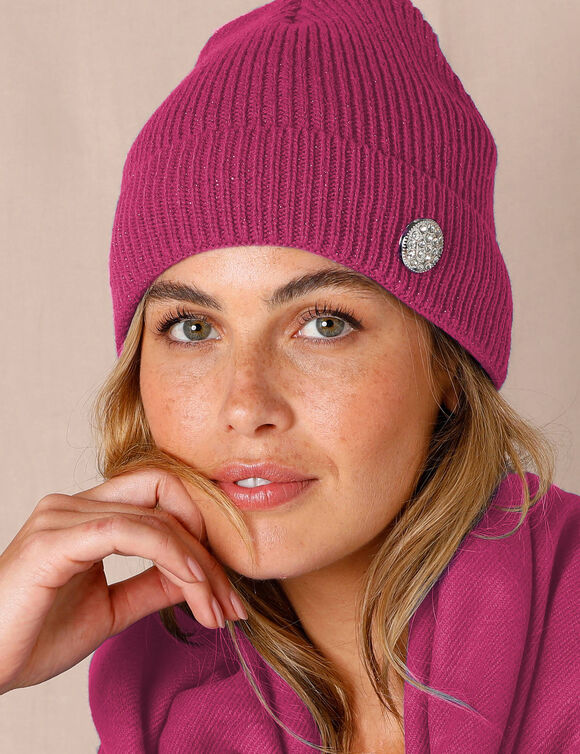 Bonnet bouton bijou (rose fuchsia)