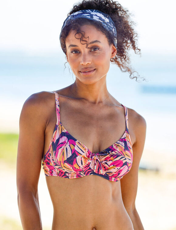 Haut de maillot de bain Baracoa avec armatures - forme corbeille (gris / orange)