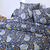 Linge de lit Amboise imprim&eacute; - coton 57 fils/cm&sup2; (bleu encre)