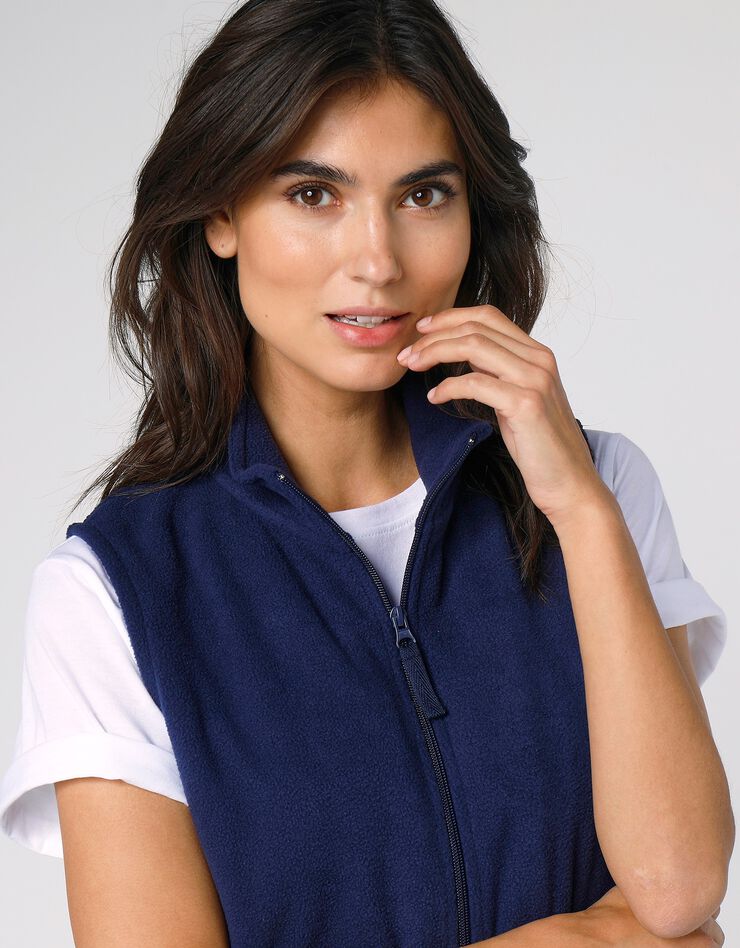 Veste polaire zippée sans manches (marine)