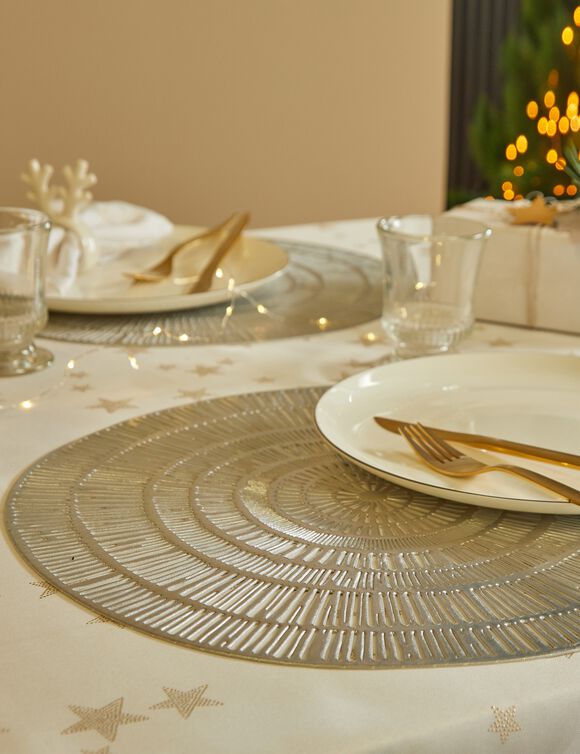 Lot de 2 sets de tables métallisés (argenté)