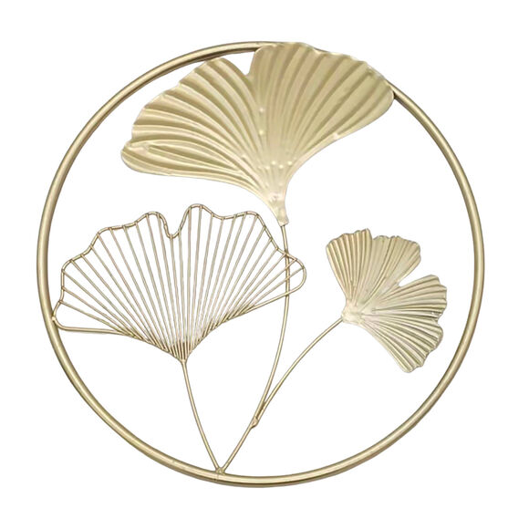 D&eacute;co ginko en m&eacute;tal (dor&eacute;)