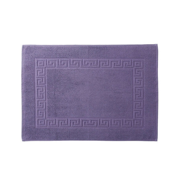 Tapis de bain éponge liteau motif frise grecque (aubergine)