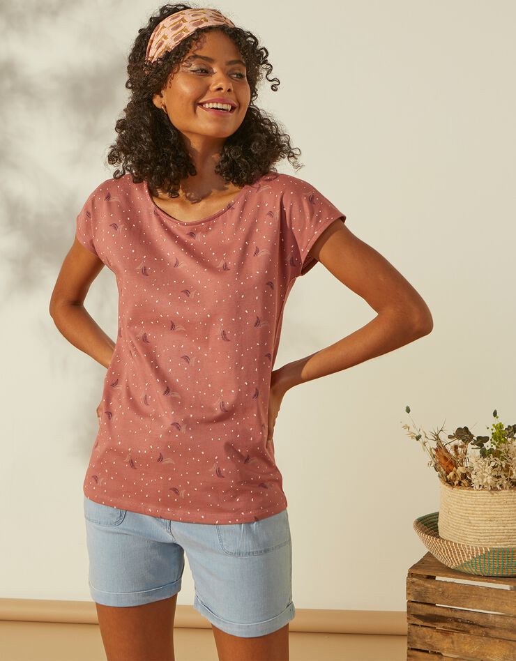 Tee-shirt imprimé - achat responsable (bois de rose) Tee-shirt imprimé - achat responsable (bois de rose)