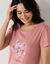 Chemise de nuit longue manches courtes  (rose)
