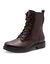 Boots cuir noir &agrave; lacets largeur confort (chocolat)