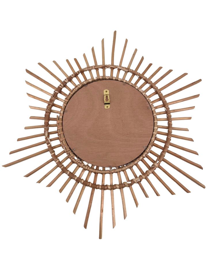Miroir mural hexagonal en rotin  (naturel)