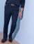 Pantalon ville à pinces élastiqué côtés - polyester (marine)