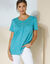 T-shirt macramé manches courtes (céladon)